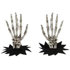 Northlight 7" Skeleton Hands Halloween Window Decoration Black