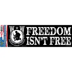 BM0048 Black Sticker-Wounded Warrior Freedom Isn't Free (3.5x10'')