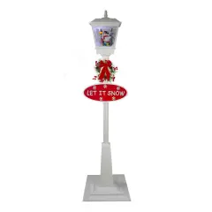 Northlight 70.75" White Lighted Musical Snowman Christmas Street Lamp