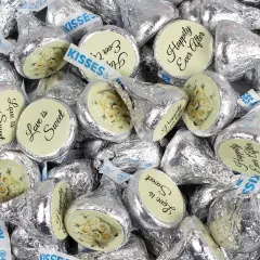 85 Pcs Wedding Candy Hershey's Kisses Milk Chocolate (13.6oz, Approx. 85 Pcs) - Floral - By Just Candy