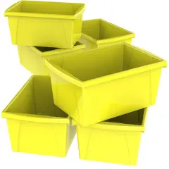 5.5 Gallon (21L) Classroom Storage Bin, Yellow (Case of 6)