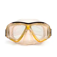 Swim Central 6.25" Malibu Yellow and Clear Pro Mask Swimming Pool Goggles