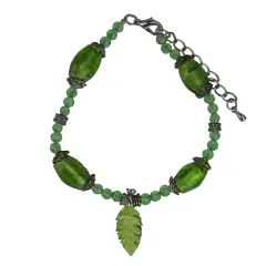 Roman Moments In Life "Health" Green Beaded Bracelet