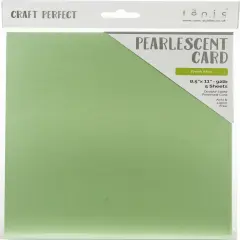 Craft PerfectPearlescent Cardstock, Double Sided, 8.5x11 in, 5 pack,Fresh Mint