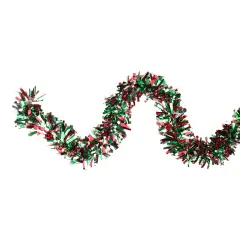 Northlight Boa Wide Cut Tinsel Commercial Christmas Garland - 12' x 4" - Red and Green - Unlit