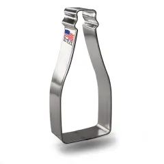 Champagne Bottle Cookie Cutter 4.5 in B1561, CookieCutter.com, Tin Plated Steel, Handmade in the USA