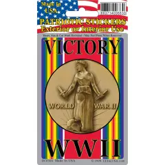 Patriotic WWII Victory Sticker (3"x4-1/4")