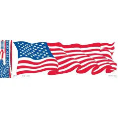 American Flag Bumper Sticker 3-3/4"X10"