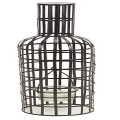 Melrose 15.75" Austere Black Wine Bottle Shaped Tea Light Candle Holder