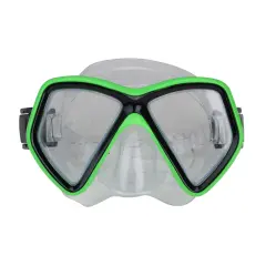Pool Central 6.25" Neon Green and Black Monaco Children's Swimming Mask for Ages 10 and up