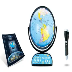 Intelliglobe II 12&Prime; Blue Raised Relief Interactive World Globe&ndash; Perfect Educational Toy For Kids
