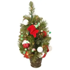 Allstate 2' Pre-Lit Candy Fantasy Artificial Christmas Tree - Clear Lights Green