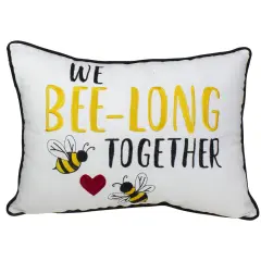 C&F Home 16" Black and White 'We Bee-Long Together' Spring Throw Pillow