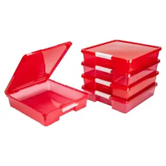 12x12 Classroom Student Project Box, Tint Red, Case of 5