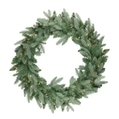 Northlight Real Touch&trade;️ Pre-Lit Washington Frasier Fir Artificial Christmas Wreath - 48" - Clear Lights Green