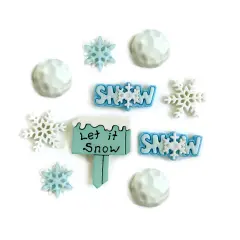 Buttons Galore Snow Day Christmas Craft Buttons - 30 Sewing & Craft Buttons