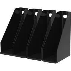 Modern Gloss Magazine File, Black (Case of 4)