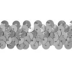 20 yards of 2 Row 7/8" Metallic Stretch Sequin Trim | 20 yard cut Silver