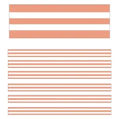 Simply Stylish Coral & White Stripes Straight Borders, 36 Feet Per Pack, 6 Packs