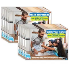 Smart Poly&reg; PosterMat Pals&trade; Space Savers, 13" x 9-1/2", Keep Everybody Healthy, Pack of 10