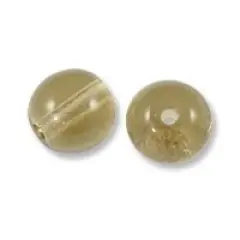 Czech Pressed Glass Round Beads 6mm Smokey Topaz (Package of 10)