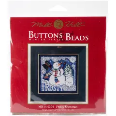 Mill Hill Buttons & Beads Counted Cross Stitch Kit 5"X5"-Frosty Snowman Winter