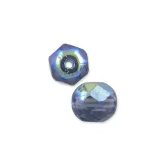 Czech Fire Polished Glass Round Beads 6mm Montana AB (Package of 25)