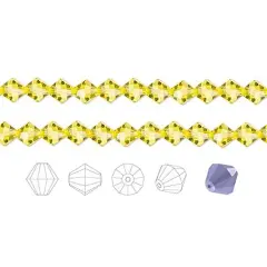 Preciosa Czech Crystal Beads Citrine Faceted Bicone 6mm Package of 144