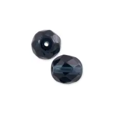 Czech Fire Polished Glass Round Beads 8mm Montana Blue (Package of 25)