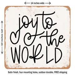 DECORATIVE METAL SIGN - Joy to the World - 3 - Vintage Rusty Look