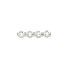JewelrySupply Rolo Link Chain 3mm Silver Plated (Foot)