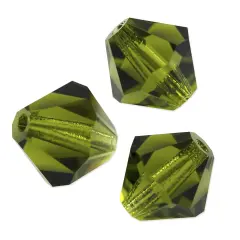 Preciosa Crystal Bicone Bead 4mm Olivine (Package of 50)