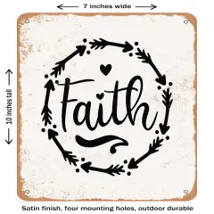 DECORATIVE METAL SIGN - Faith - 2- Vintage Rusty Look