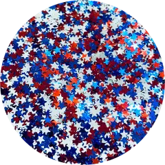 Polyester Glitter - Patriotic Stars Glitter Shape by Glitter Heart Co.&trade;