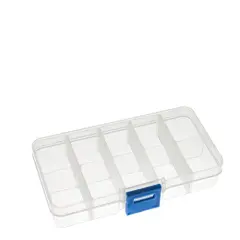 10-Compartment Clear Plastic Small Jewelry Organizer