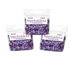 Buttons Galore Sprinkletz Embellishments for Crafts, Tiny Polymer Clay Shapes & Unique Designs - Orchid - 3 Pack