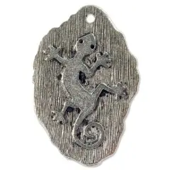JewelrySupply Gecko Pendant 31x20mm Pewter Antique Silver Plated