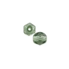 JewelrySupply Czech Fire Polished Glass Round Beads 4mm Tourmaline (Package of 50)