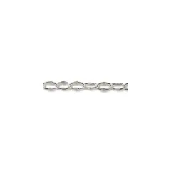 JewelrySupply Crimped Oval Link Cable Chain 3mm Silver Plated (Foot)