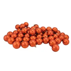Northlight Shatterproof Shiny Christmas Ball Ornaments 2.5" (60mm) - Burnt Orange - 60ct