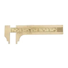 Economy Brass Gauge &ndash; 80mm (3.14&rdquo;) Pocket Sized Slide Gauge &ndash; Measures in Both in Inches and Millimeters &ndash; Sliding Caliper Ruler &ndash; Non-Magnetic Measuring Tool