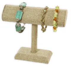 Oval T-Bar Jewelry Display Burlap