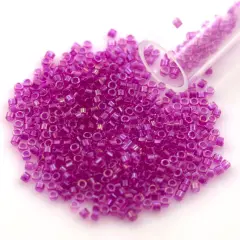 Miyuki Delica Seed Bead 11/0 Transparent Raspberry AB