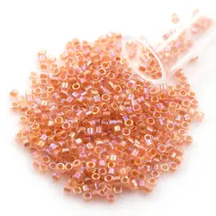 Miyuki Delica Seed Bead 11/0 Transparent Peach AB