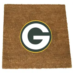 The Memory Company NFL Green Bay Packers Logo Rectangular Coir Door Mat 29.5" x 19.5" Brown