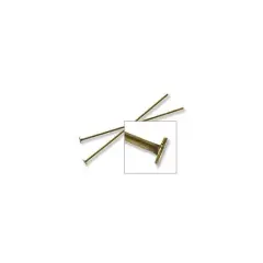 JewelrySupply Head Pin 1.5" 21 Gauge Antique Brass Plated (10-Pcs)