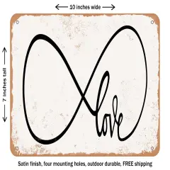 DECORATIVE METAL SIGN - Infinite Love - Vintage Rusty Look