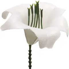White Artificial Easter Lily Picks - 200 Floral Stems, Elegant Decor - Perfect for Bouquets, Arrangements - Ideal for Spring & Easter Displays, Floral Home by Artificial Flowers