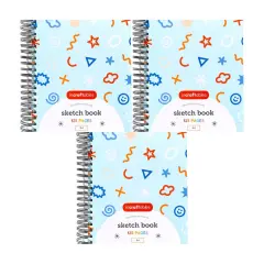 3 PACK - Incraftables Art Sketchbook (125 Pages) Spiral Bound. Hardcover Perforated Paper Pad (8.5&rdquo; x 11&rdquo; Big) Art Sketch Book for Artists & Beginners. Heavy Duty Sketch Notebook for Drawing & Panting (A4)