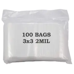 Clear Plastic Reclosable Zipper Bags 3x3 (Package of 100)